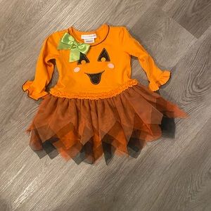 Bonnie Baby 12 month pumpkin Halloween dress - EUC
